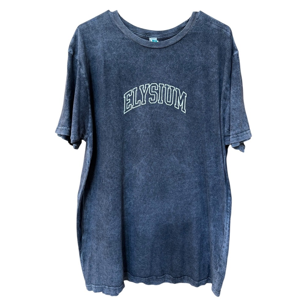 Elysium Graphic Tee Mens M Washed Black Vintage Style‎ Mythology Zeus Oversized